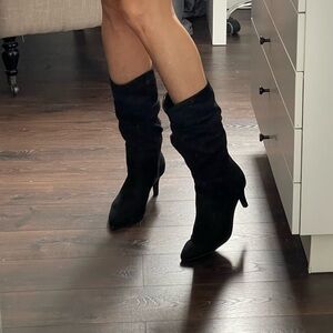 New! Nine West Slouch Dress Booties Black Boots. Size 9.5